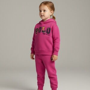 Polo Ralph Lauren Pink Kids Hoodie and Sweatpants Set